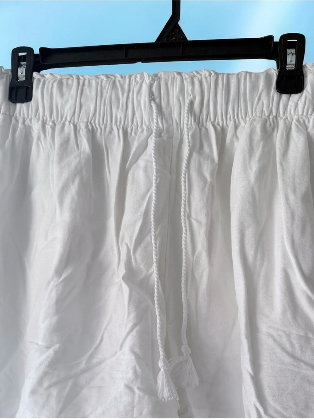 dip White Elastic Waist Drawstring Summer Shorts [Size] m